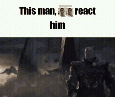 A Picture Of A Man With The Words " This Man React Him " On It GIF