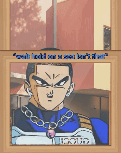 A Picture Of A Man With The Words " Wait Hold On A Sec Isn 'T That " On Top GIF