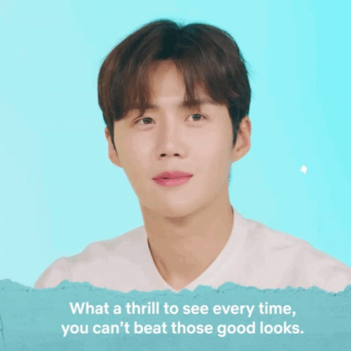 A Picture Of A Man With The Words What A Thrill To See Every Time You Can N't Beat Those Good Looks GIF