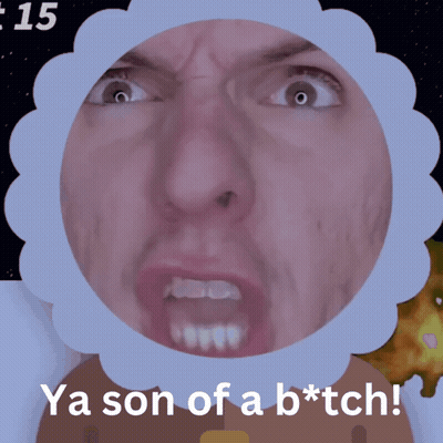 A Picture Of A Man With The Words Ya Son Of A B * Tch On It GIF