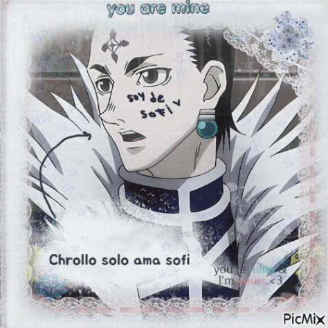 A Picture Of A Man With The Words " You Are Mine " On It GIF