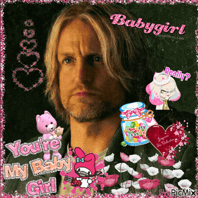 A Picture Of A Man With The Words " You 'Re My Baby Girl " Written On It GIF