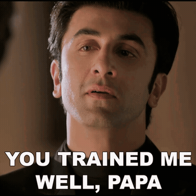 A Picture Of A Man With The Words You Trained Me Well Papa GIF