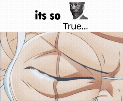 A Picture Of A Man With White Hair And Glasses With The Caption " It 'S So True " GIF