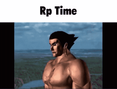 A Picture Of A Man Without A Shirt With The Words Rp Time Below Him GIF