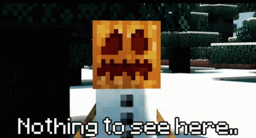 A Picture Of A Minecraft Character With The Words Nothing To See Here Below It GIF