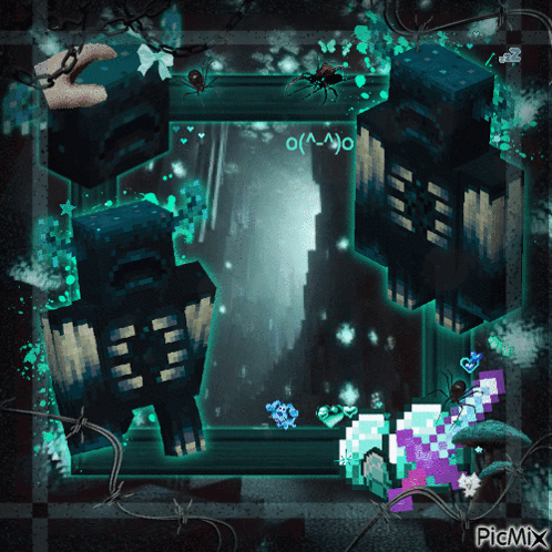 A Picture Of A Minecraft Game With The Words Picmix On The Bottom Right GIF