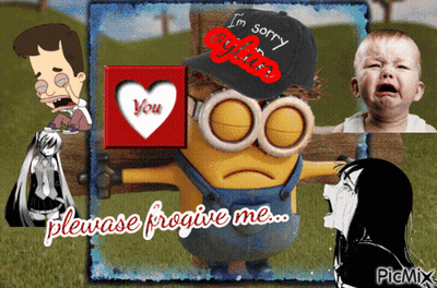 A Picture Of A Minion With A Hat That Says I 'M Sorry Officer GIF