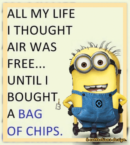 Minion Saying All My Life I Thought Air Was Free GIF