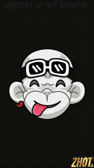 A Picture Of A Monkey Wearing Sunglasses And Sticking Out His Tongue GIF