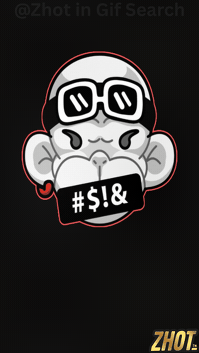 A Picture Of A Monkey With Glasses And A Bandage Around His Mouth That Says # $ ! & GIF