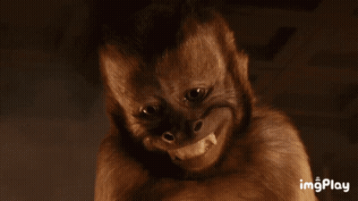 A Picture Of A Monkey With The Word Please Written Below It GIF