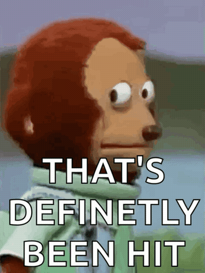 A Picture Of A Monkey With The Words That 'S Definitely Been Hit Below It GIF