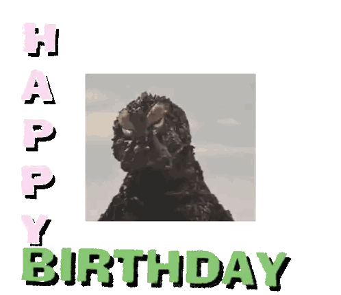 A Picture Of A Monster Says Happy Birthday Sticker