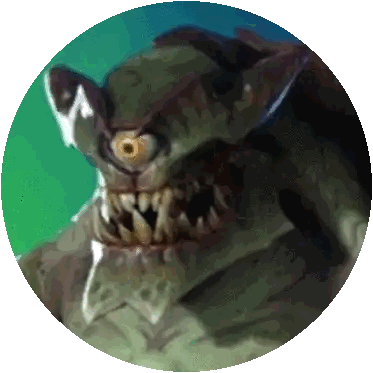 A Picture Of A Monster With A Yellow Eye Sticker