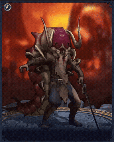 A Picture Of A Monster With Horns And A Sword GIF