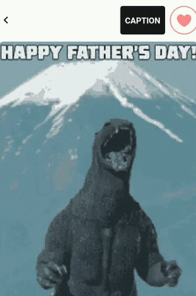 A Picture Of A Monster With The Caption Happy Father 'S Day On It GIF