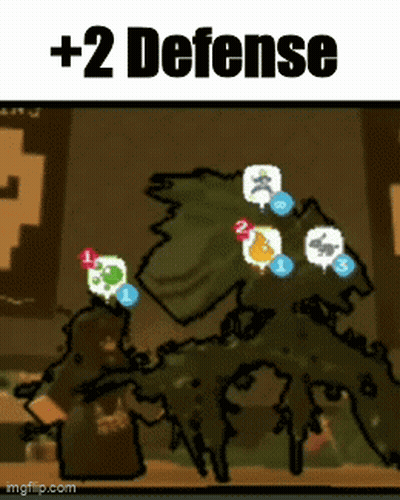 A Picture Of A Monster With The Words + 2 Defense GIF