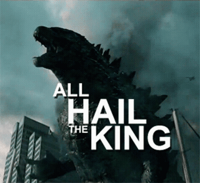 A Picture Of A Monster With The Words All Hail The King On It GIF