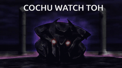 A Picture Of A Monster With The Words " Cochu Watch Toh " Above It GIF