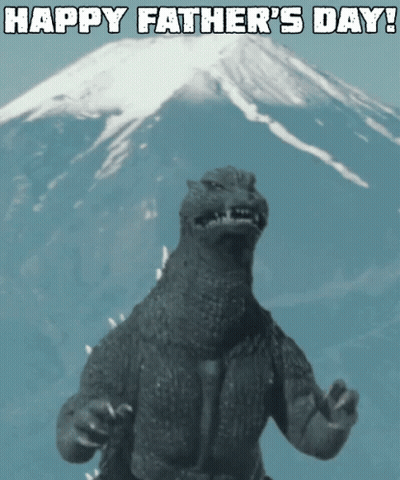A Picture Of A Monster With The Words Happy Father 'S Day On It GIF