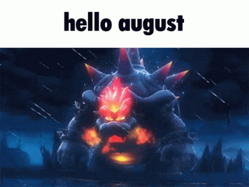A Picture Of A Monster With The Words Hello August On It GIF