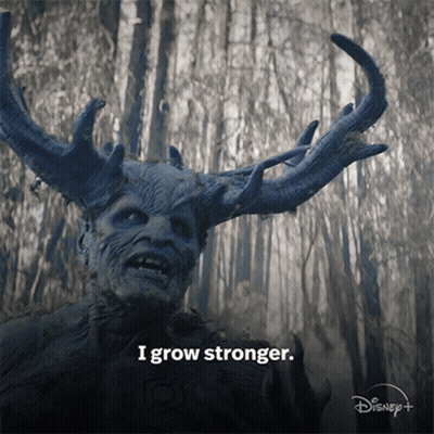 A Picture Of A Monster With The Words I Grow Stronger GIF