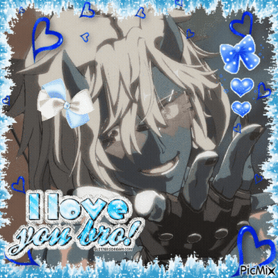 A Picture Of A Monster With The Words I Love You Bro GIF