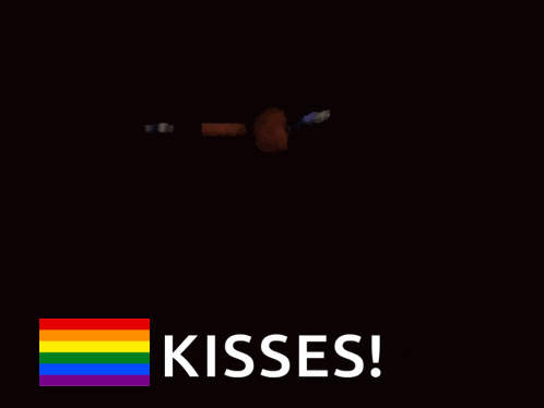A Picture Of A Monster With The Words Kisses Written Below It GIF