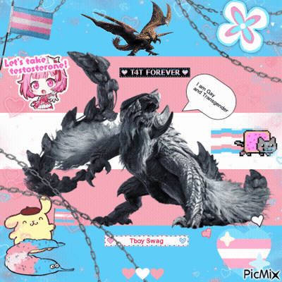 A Picture Of A Monster With The Words Tboy Swag On The Bottom GIF