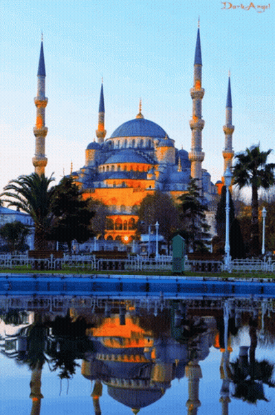 A Picture Of A Mosque With The Words Dark Angel At The Bottom GIF
