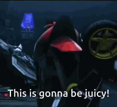 A Picture Of A Motorcycle With The Words " This Is Gonna Be Juicy " Below It GIF