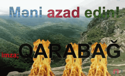 A Picture Of A Mountain With The Word Qarabag In The Foreground GIF