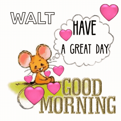 A Picture Of A Mouse With Hearts And The Words Have A Great Day GIF