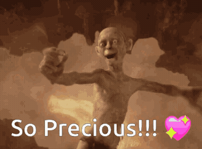 A Picture Of A Naked Gollum With The Words So Precious !!! Below Him GIF