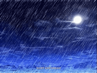 A Picture Of A Night Sky With Rain And The Words Sleep And Dream On The Bottom GIF