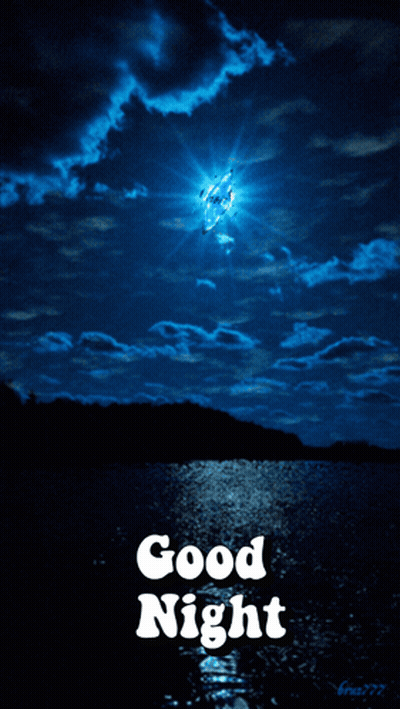 A Picture Of A Night Sky With The Words Good Night GIF