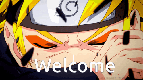 A Picture Of A Ninja With The Word Welcome Written On It GIF