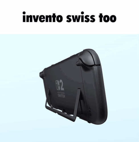 A Picture Of A Nintendo Switch With The Words Invento Swiss Too Above It GIF