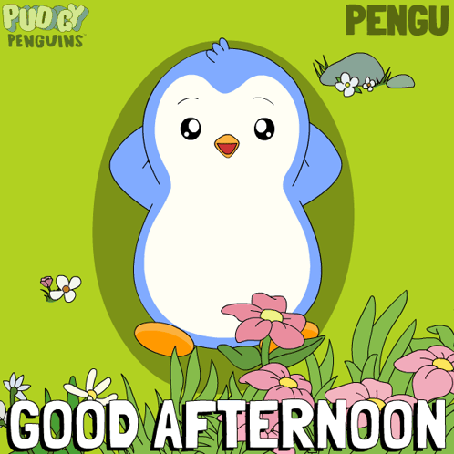 A Picture Of A Penguin That Says Good Afternoon On It GIF