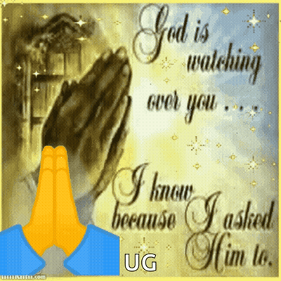 A Picture Of A Person Praying With A Quote That Says God Is Watching Over You GIF