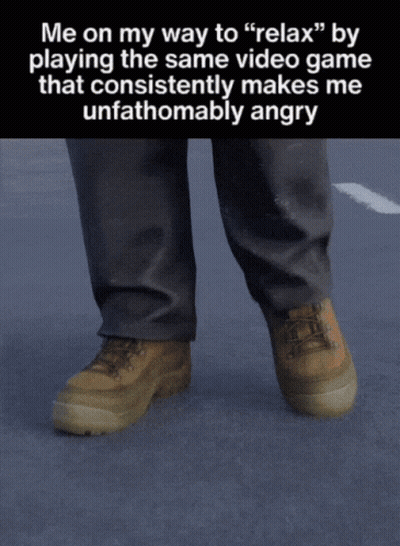 A Picture Of A Person 'S Legs With The Caption " Me On My Way To " Relax " GIF