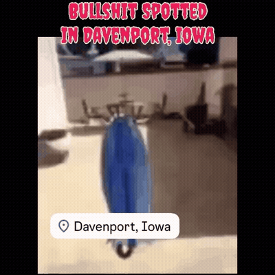 A Picture Of A Person Standing In A Room With The Caption Bullshit Spotted In Davenport Iowa GIF