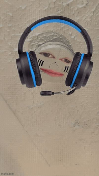 A Picture Of A Person Wearing Headphones With The Words Beep On It GIF