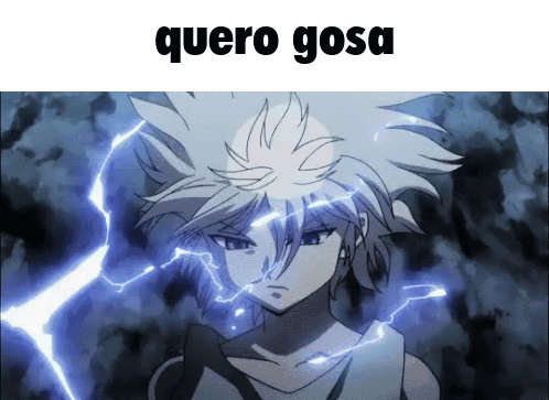 A Picture Of A Person With A Lightning Bolt Behind Them And The Words Quero Gose GIF