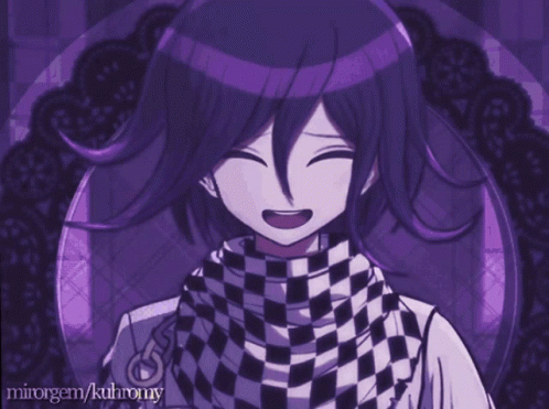 A Picture Of A Person With Purple Hair And Purple Eyes GIF