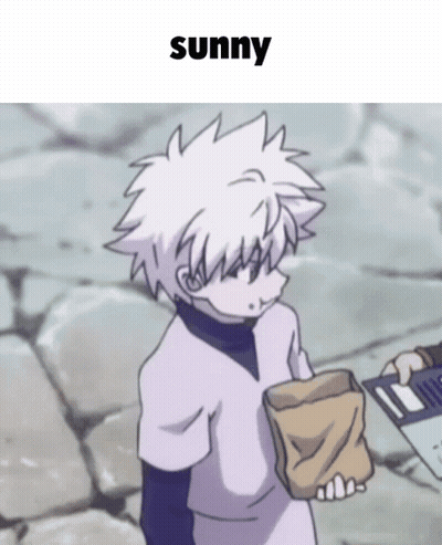 A Picture Of A Person With The Word Sunny On The Bottom GIF