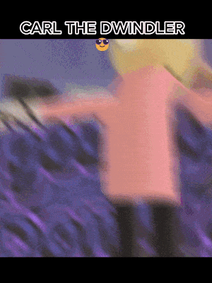 A Picture Of A Person With The Words Carl The Dwindler On The Top GIF