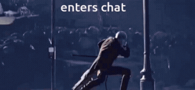 A Picture Of A Person With The Words Enters Chat Written On It GIF