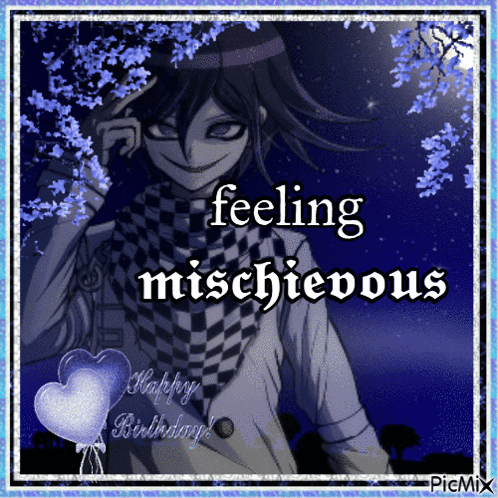 A Picture Of A Person With The Words Feeling Mischievous Written On It GIF